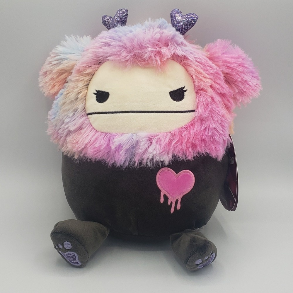 Squishmallow Frumpy‎ the Salty Bigfoot Valentines 2025 Black Tie Dye 8 inch